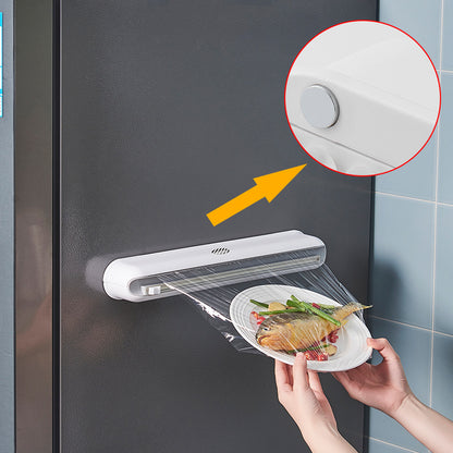 Cling Film Suction Cup Wall-Mounted Box Kitchen Adjustable Storage Cutter