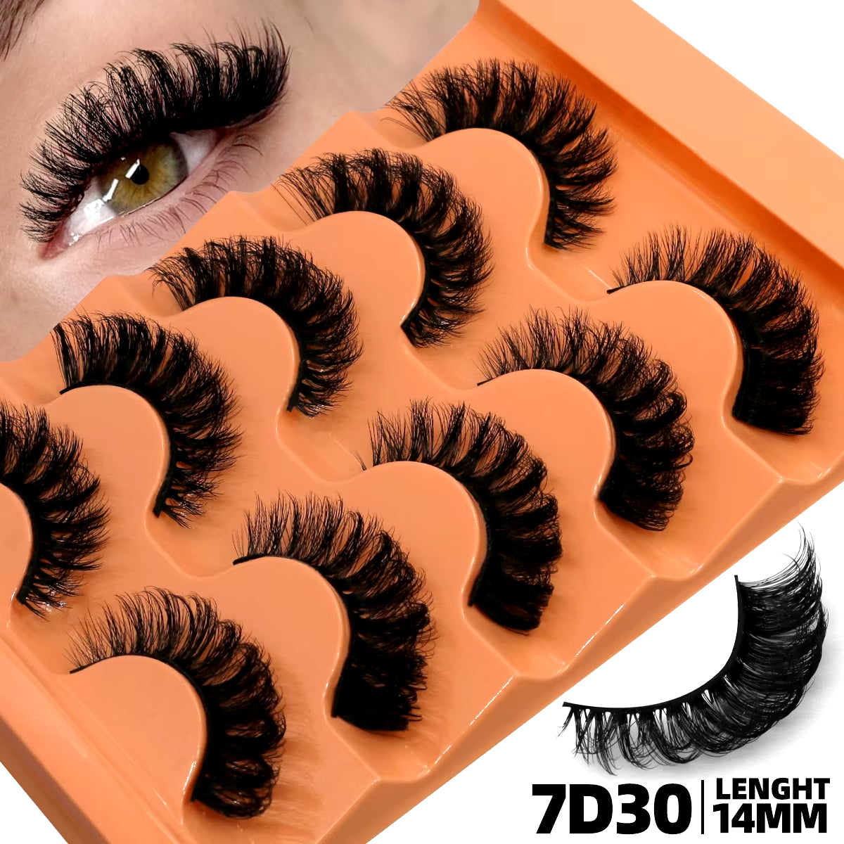 5 Pairs Fluffy Eyelashes 8D Volume False Lashes Russian Strip Lashes Extensions Thick Soft Curly Fake Lashes Makeup