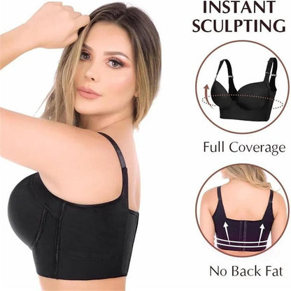 2 Pack Corrective Bra High Side Retraction Large Size Large Chest Small Retraction Side Retraction Adjusting Underwear Thin Style Comfort Womenswear Adjustable Wireless Women'S Underwire Underwire Full Fit Breathable Silky Solid Seamless Wireless Bra