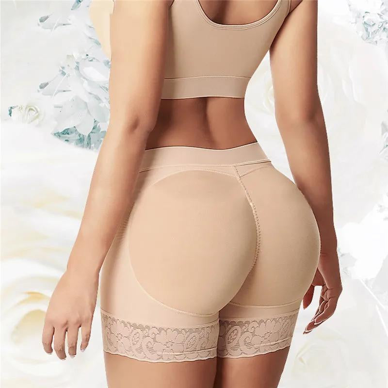 2 Pieces Women Padded Push up Panties Butt Lifter Shaper Fake Ass Buttocks Invisible Peach Hip Panties Briefs Underwear Lingerie Lace High Shapewear Womenswear Lady Women'S Floral